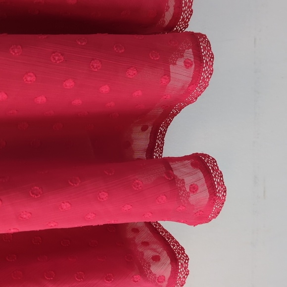 Torrid Peplum Chiffon Clip Dot Lace Inset Top - Picture 9 of 16